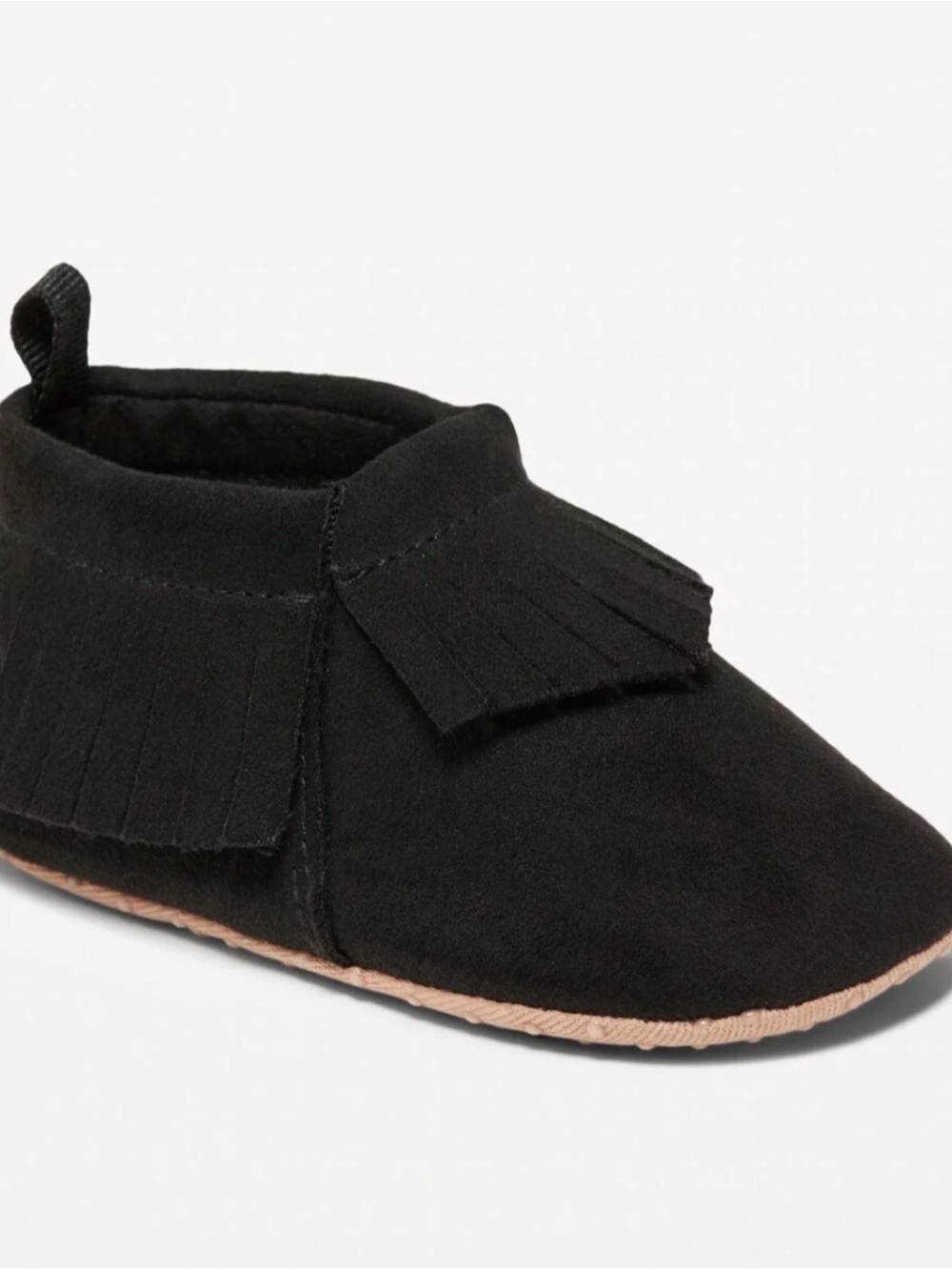 Old Navy Black Kids Fringe Moccasins 3-6 months